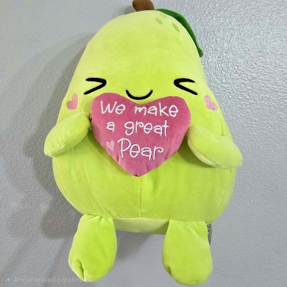 ❤️ Valentine's Day Pear Green Plush Toy. Nwot.